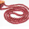 Natural Red Ruby Smooth Roundel Beads Strand Length is 14 Inches & Size from 4mm to 5mm approx. Treatment - Color Enhanced